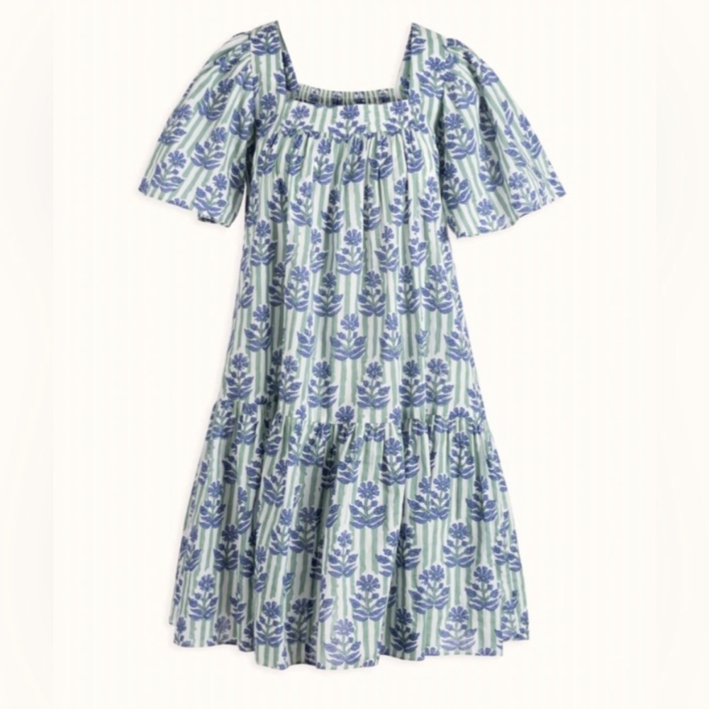 Ophelia & Indigo || Fifi Short Dress A-Line Mini Striped Floral Cotton Small‎